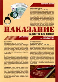 Плакат «Наказание за взятку или подкуп»