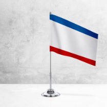 Настольный флаг Крыма на металлической подставке