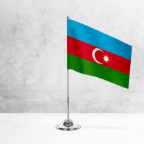 Настольный флаг Азербайджана на металлической подставке