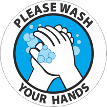 Наклейка «Please wash your hands»