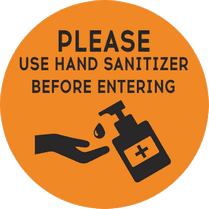 Наклейка «Please use hand sanitizer»