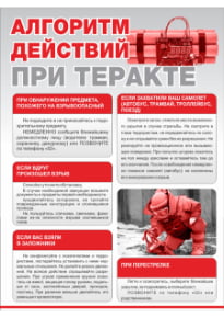 Плакат «Алгоритм действий при теракте»